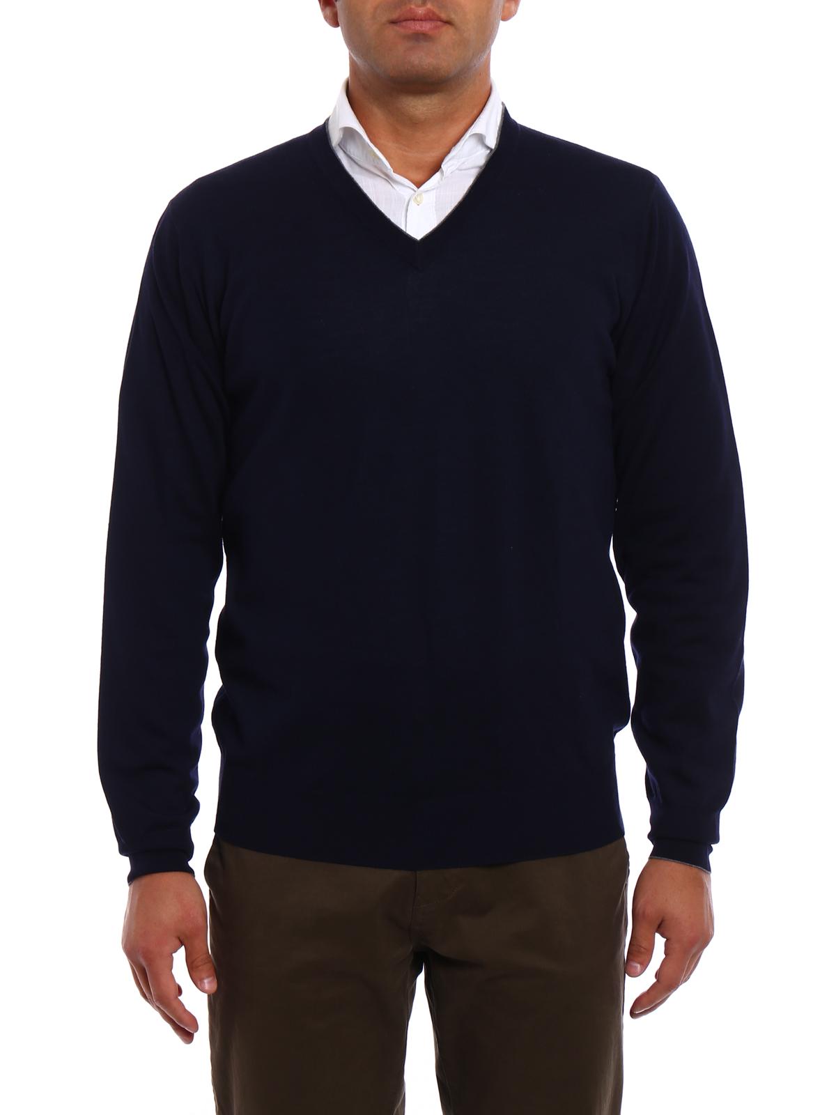 Dark blue wool cashmere pullover M2400162CW425 (Brunello Cucinelli / ニット・セーター・カーディガン ) | Brunello Cucinelli (ブルネロ・クチネリ)(1)
