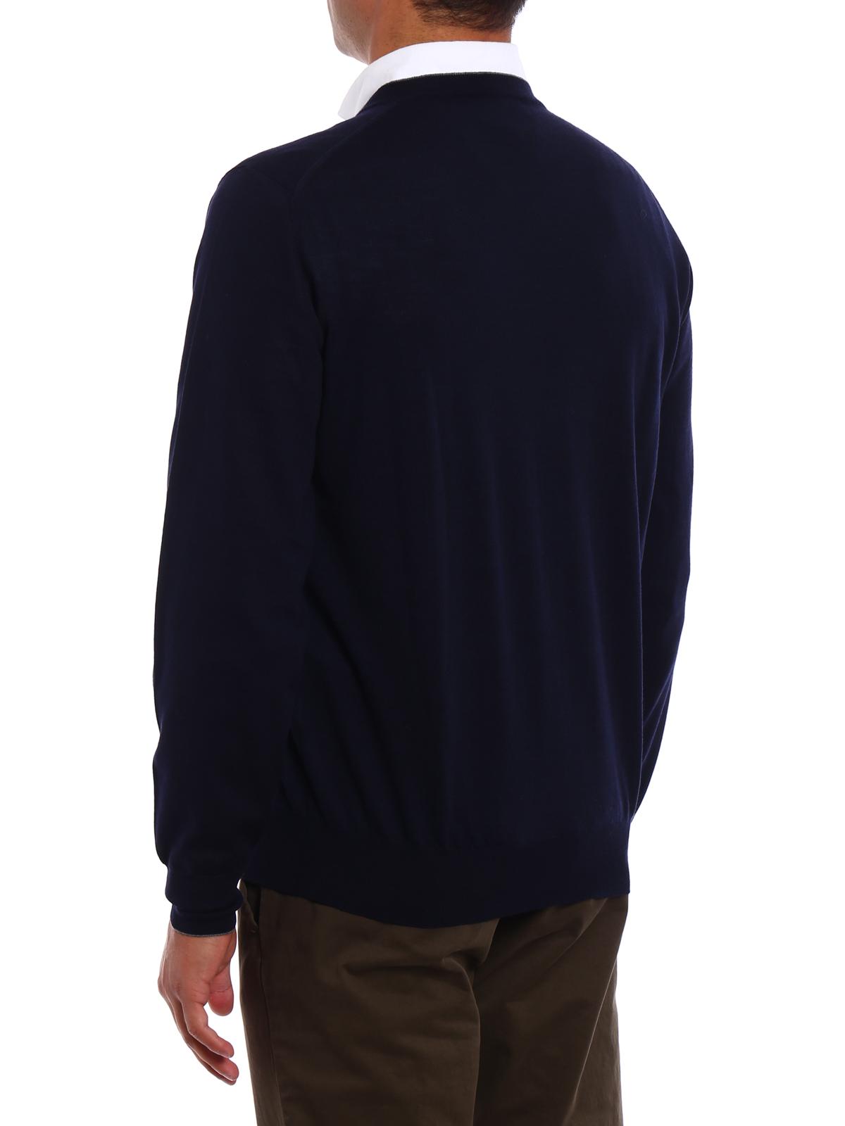 Dark blue wool cashmere pullover M2400162CW425 (Brunello Cucinelli / ニット・セーター・カーディガン ) | Brunello Cucinelli (ブルネロ・クチネリ)(2)
