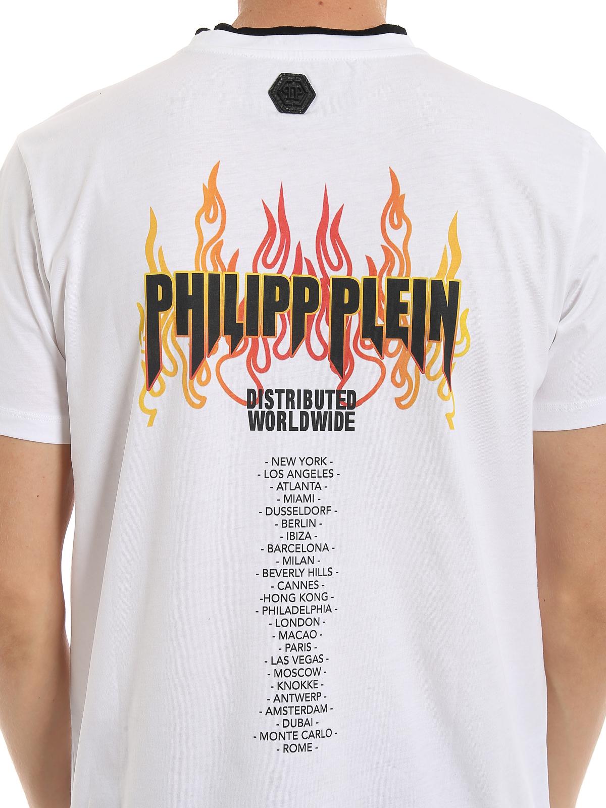 Flame crystal logo white T-shirt F19CMTK3662PJY002N01 (PHILIPP PLEIN / Tシャツ・カットソー ) | PHILIPP PLEIN (フィリップ プレイン)(4)