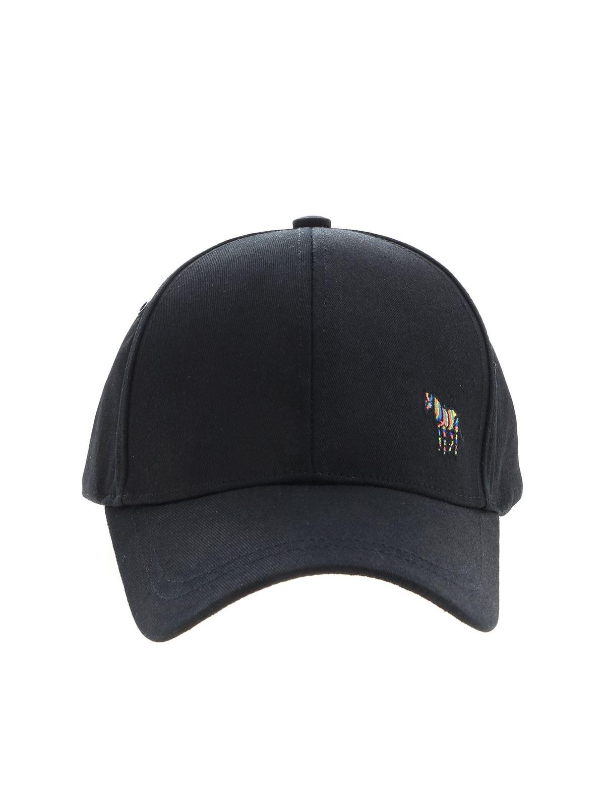 Black baseball hat with zebra embroidery M2A987CAZEBRA79 (PS Paul Smith / 帽子 ) | PS Paul Smith (ピーエス ポール・スミス)