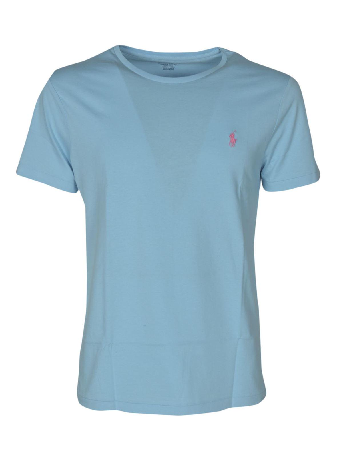 Contrasting logo t-shirt in light blue 710671438216 (Polo Ralph Lauren / Tシャツ・カットソー ) | Polo Ralph Lauren (ポロ ラルフ ローレン)