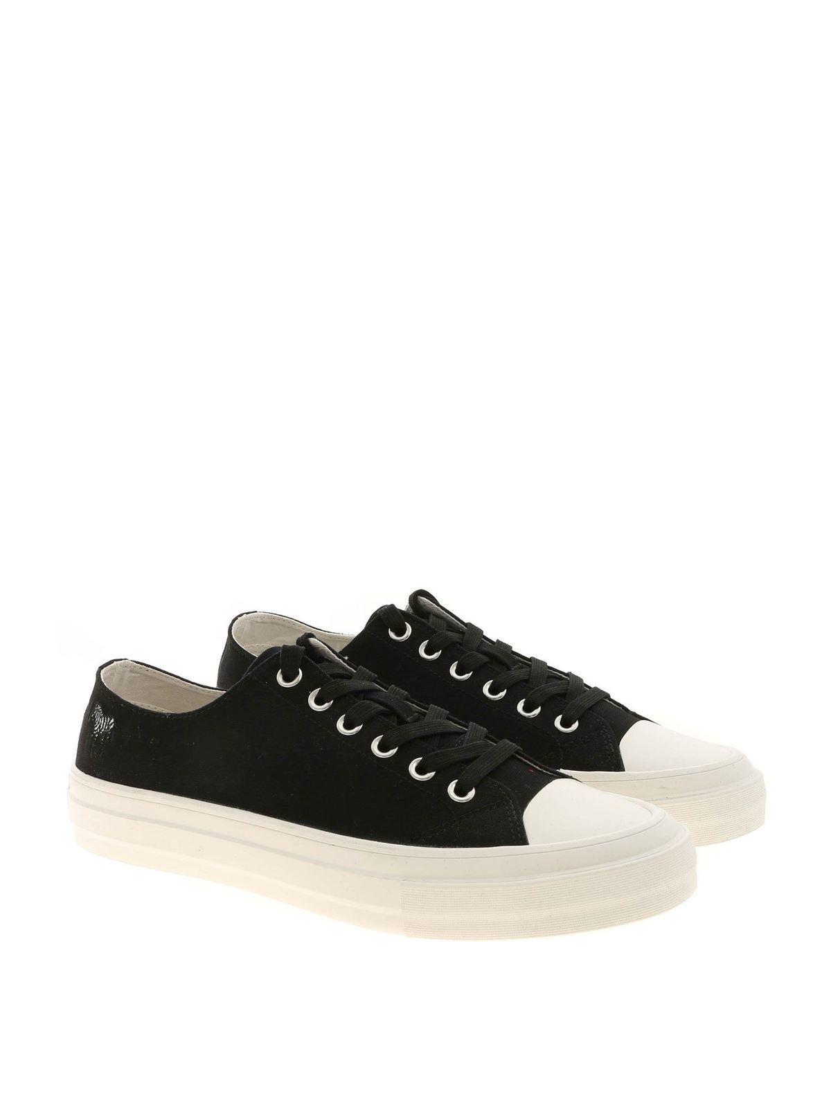 Zebra embroidery Kinsey sneakers in black M2SKIN07FCVS79 (PS Paul Smith / スニーカー ) | PS Paul Smith (ピーエス ポール・スミス)(1)