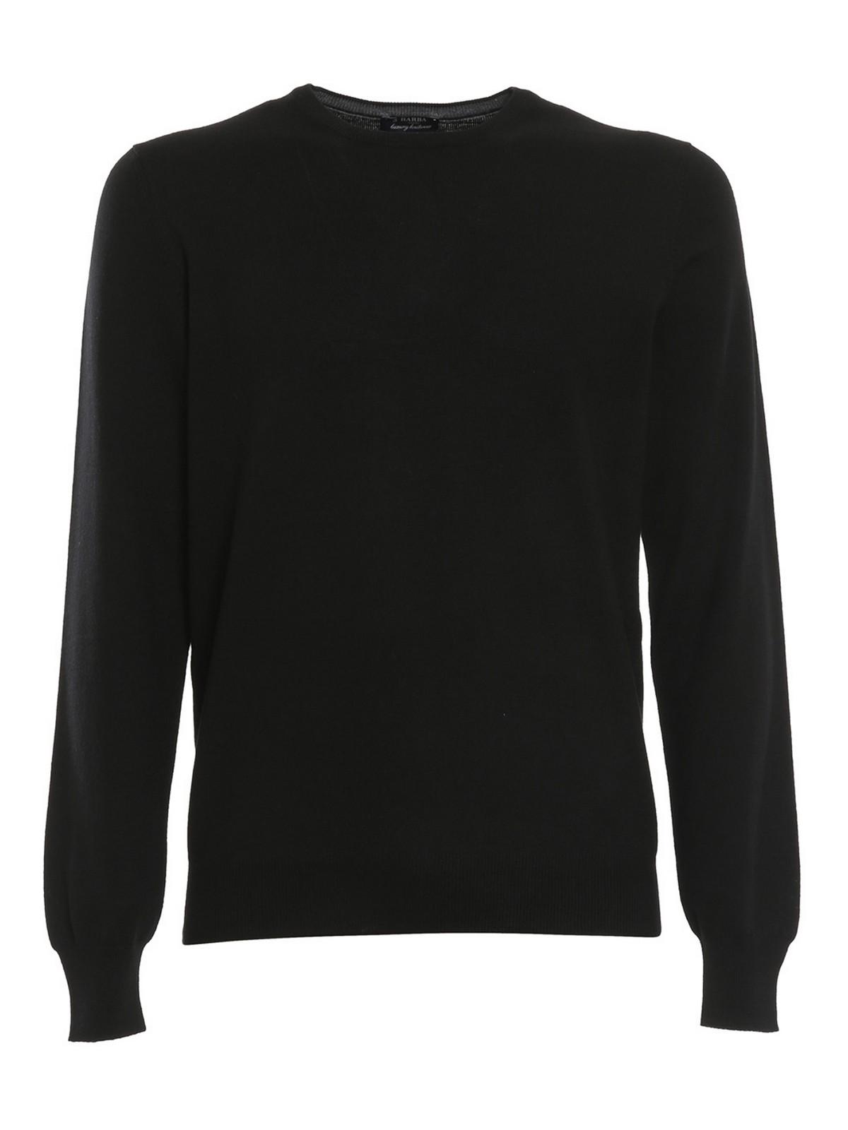 Pure virgin wool crew neck sweater 1429055567099NERO (BARBA / ニット・セーター・カーディガン ) | BARBA (バルバ)