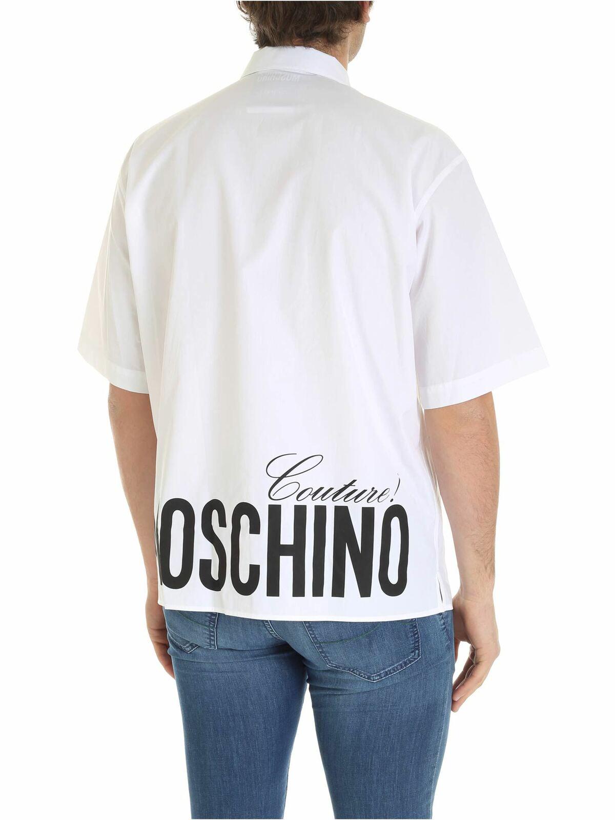 Black logo prints shirt in white 021602351001 (MOSCHINO / シャツ・ブラウス ) | MOSCHINO (モスキーノ)(2)