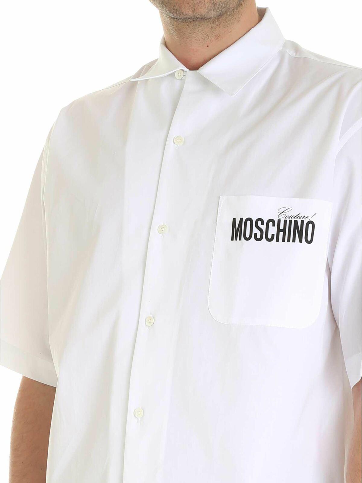 Black logo prints shirt in white 021602351001 (MOSCHINO / シャツ・ブラウス ) | MOSCHINO (モスキーノ)(3)
