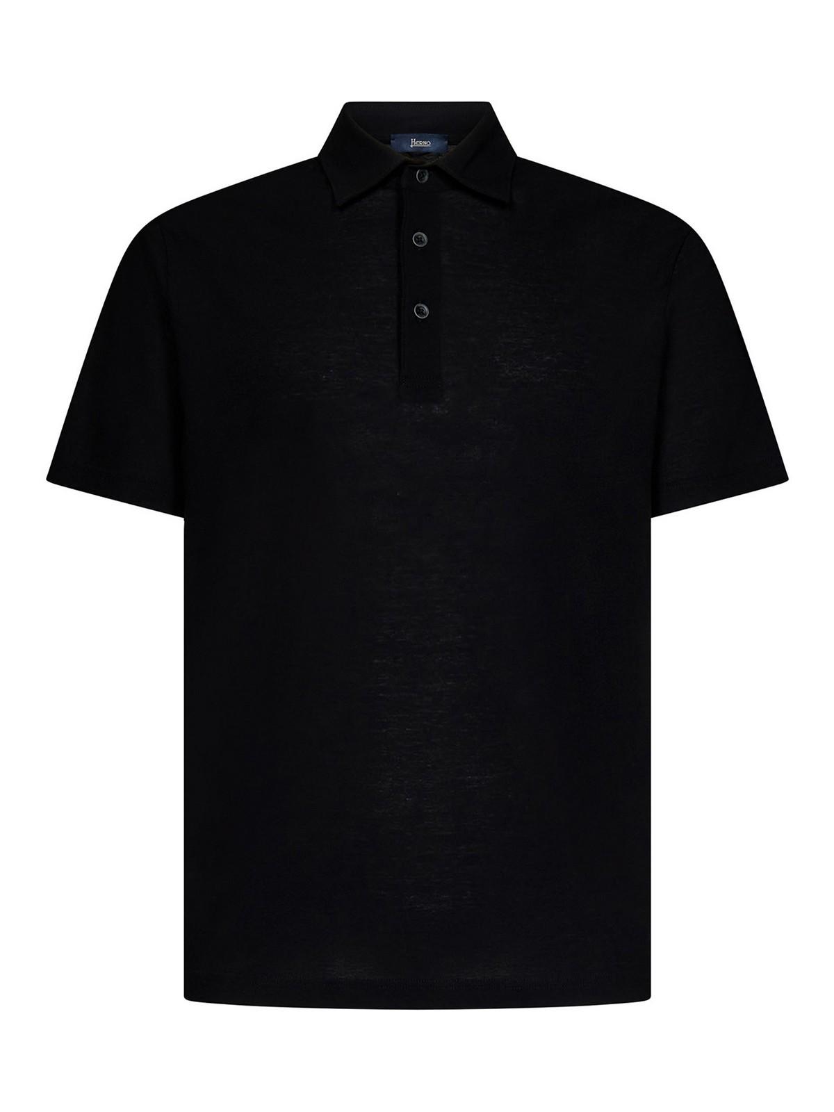 Black short-sleeved polo shirt JPL00115U520059300 (Herno / ポロシャツ ) | Herno (ヘルノ)