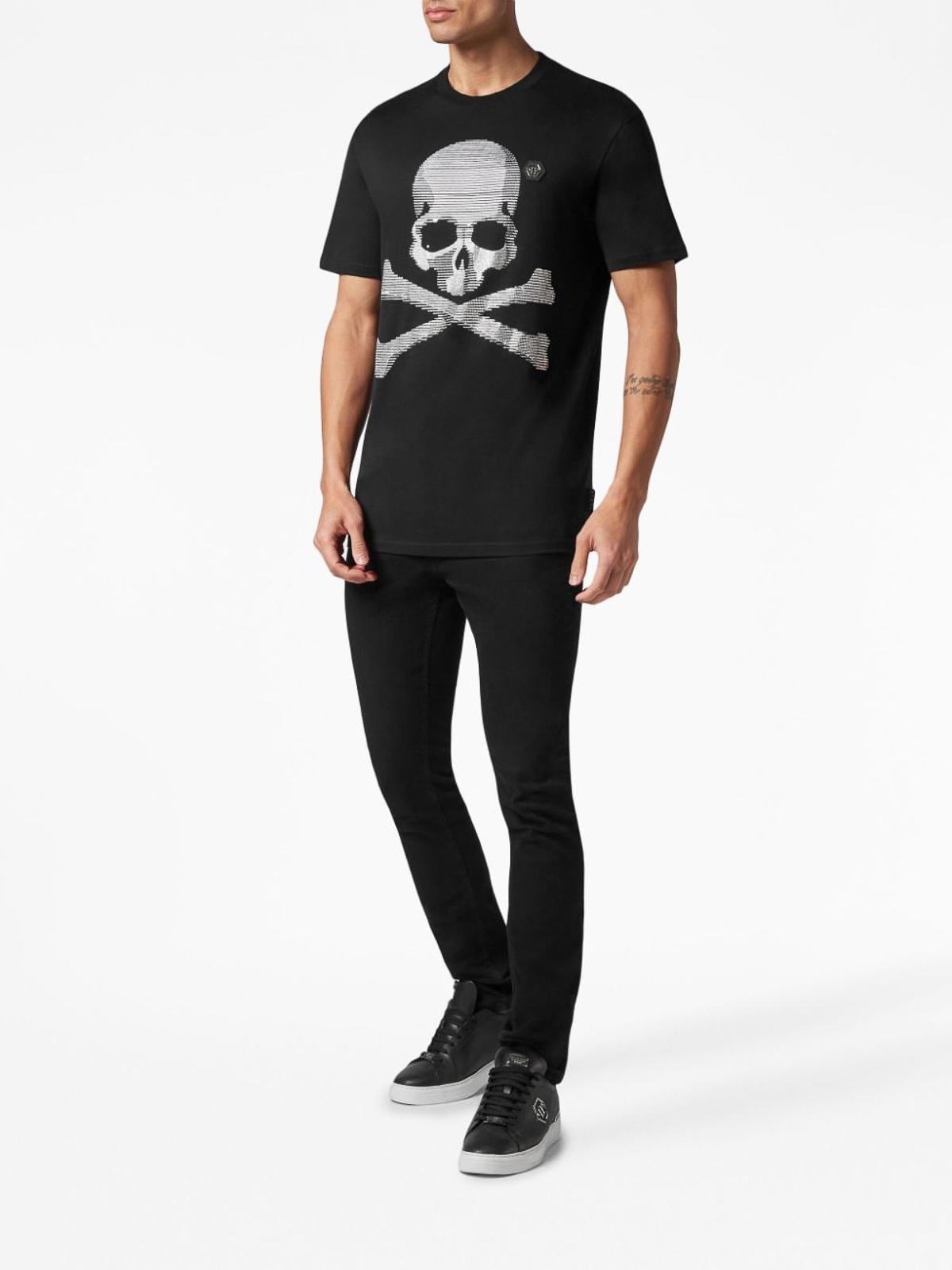 `skull&bones` round-neck t-shirt MTK6188PJY002N02 (PHILIPP PLEIN / Tシャツ・カットソー ) | PHILIPP PLEIN (フィリップ プレイン)(1)