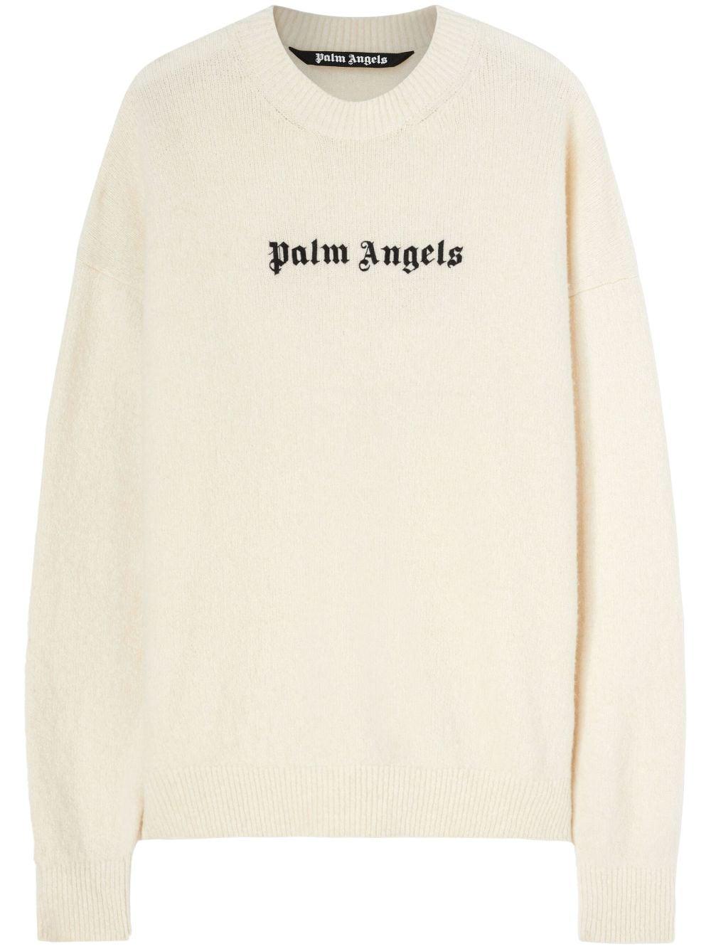 Palm Angels Sweaters White PMHE054F23KNI0040110 (Palm Angels / ニット・セーター・カーディガン ) | Palm Angels (パームエンジェルス)