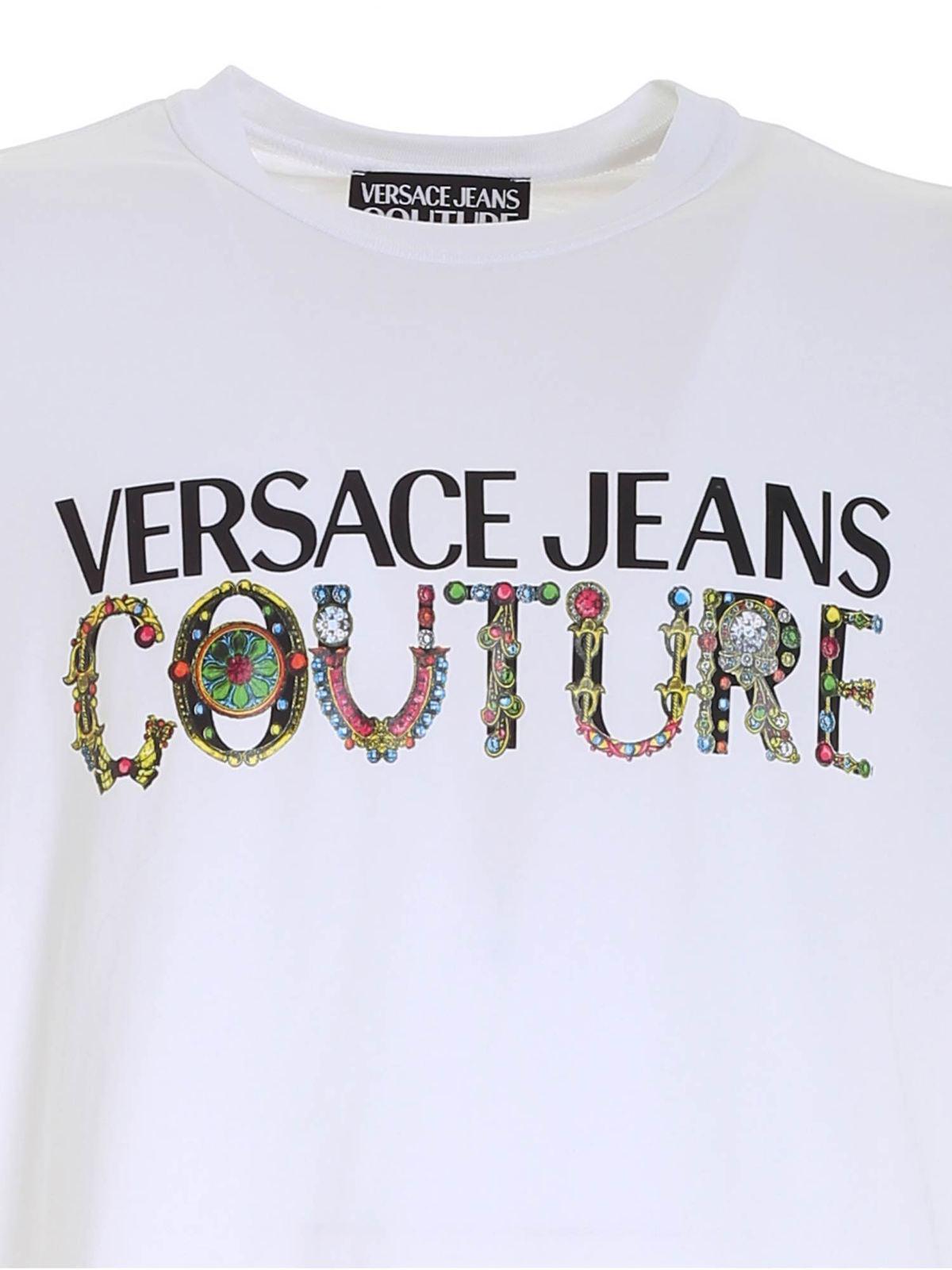 Regalia logo T-shirt in white 71GAHF04CJ00F003 (VERSACE JEANS COUTURE / Tシャツ・カットソー ) | VERSACE JEANS COUTURE (ヴェルサーチェ ジーンズ クチュール)(2)