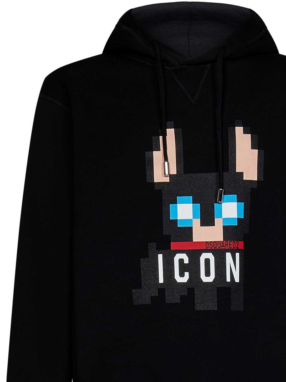 Black cotton hoodie S79GU0105S25516900 (Dsquared2 / スウェット・フーディー ) | Dsquared2 (ディースクエアード)(2)