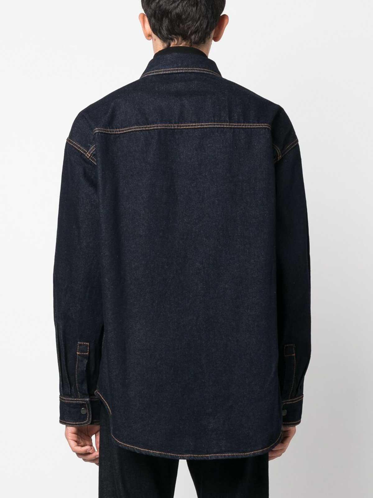 logo-embroidered denim shirt PMYD020F23DEN0014601 (Palm Angels / シャツ・ブラウス ) | Palm Angels (パームエンジェルス)(2)