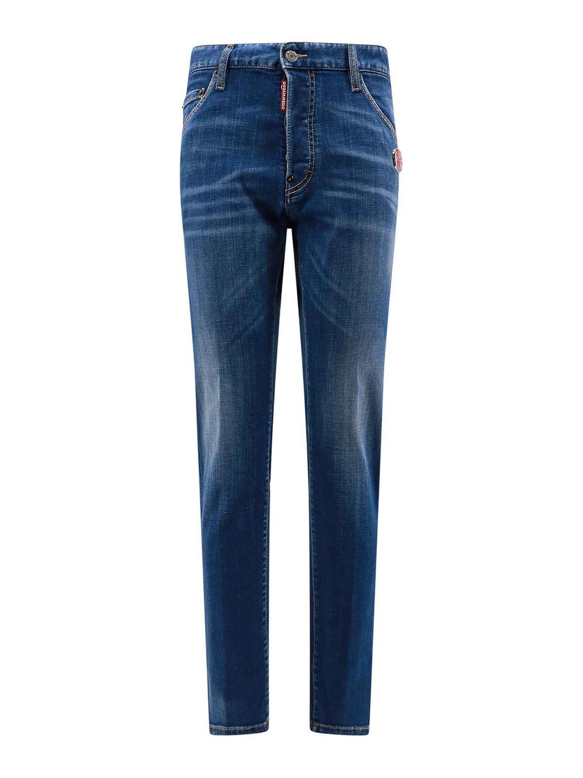 Jeans with enamelled metal logo patch S74LB1470S30342470 (Dsquared2 / ジーンズ ) | Dsquared2 (ディースクエアード)