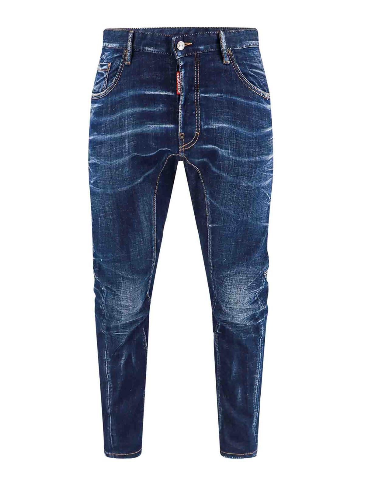 Stretch cotton jeans with logo patch S74LB1487S30342470 (Dsquared2 / ジーンズ ) | Dsquared2 (ディースクエアード)