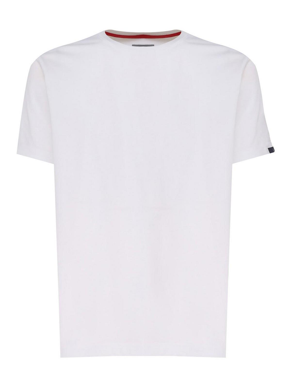 Cotton T-Shirt With Contrasting Color Collar NPMB3481330UCXB001 (Fay / Tシャツ・カットソー ) | Fay (フェイ)