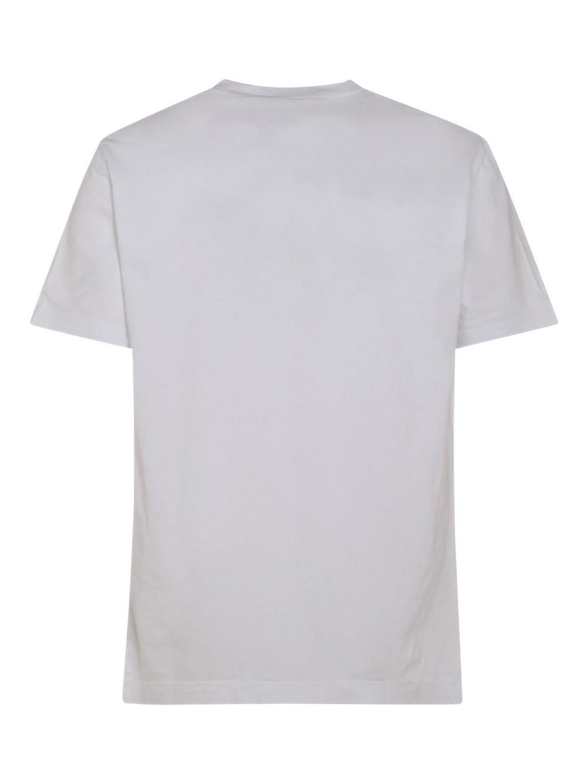 White And Light Blue Cotton T-Shirt S71GD1386S22507100 (Dsquared2 / Tシャツ・カットソー ) | Dsquared2 (ディースクエアード)(1)