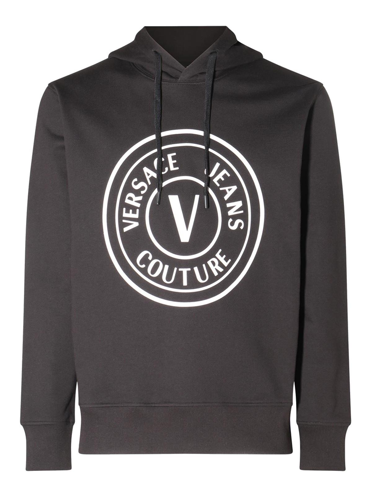 Black Cotton Sweatshirt 75GAIT08CF06T899 (VERSACE JEANS COUTURE / スウェット・フーディー ) | VERSACE JEANS COUTURE (ヴェルサーチェ ジーンズ クチュール)