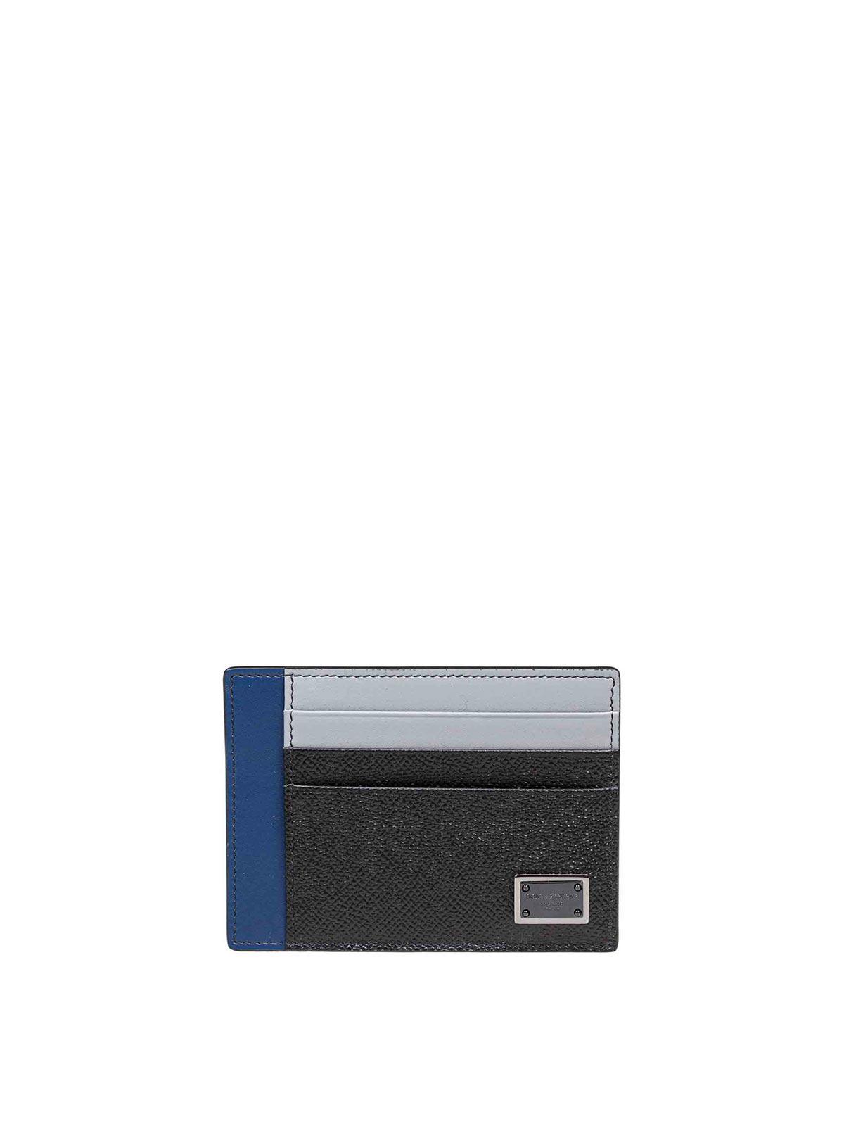 Portacarte in Dauphine black/blue color BP3325A6N728F701 (Dolce & Gabbana / 財布・カードケース ) | Dolce & Gabbana (ドルチェガッバーナ)
