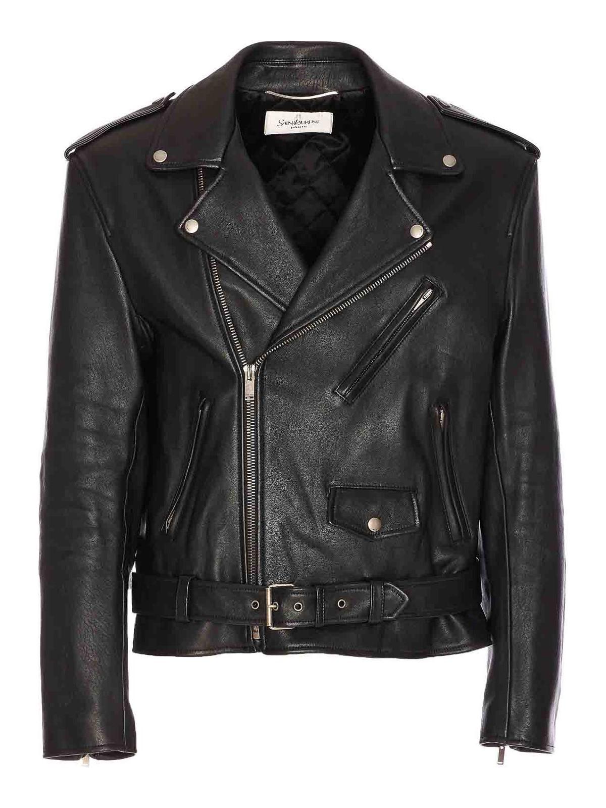Lamb Leather Biker Jacket 822089YCOQ21000 (Saint Laurent / レザー&ファージャケット・コート ) | Saint Laurent (サンローラン)