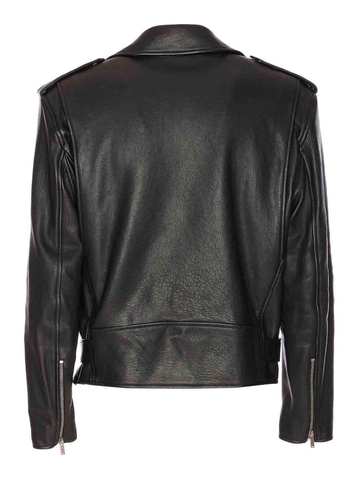 Lamb Leather Biker Jacket 822089YCOQ21000 (Saint Laurent / レザー&ファージャケット・コート ) | Saint Laurent (サンローラン)(1)