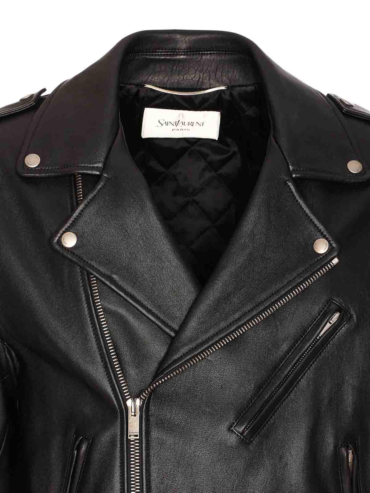 Lamb Leather Biker Jacket 822089YCOQ21000 (Saint Laurent / レザー&ファージャケット・コート ) | Saint Laurent (サンローラン)(3)