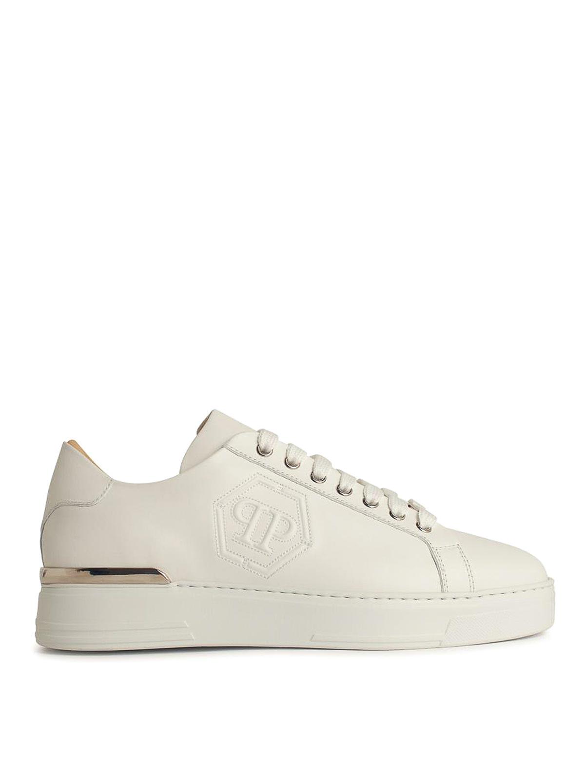 Hexagon White Leather Sneakers SAESUSC0692PLE075N01 (PHILIPP PLEIN / スニーカー ) | PHILIPP PLEIN (フィリップ プレイン)
