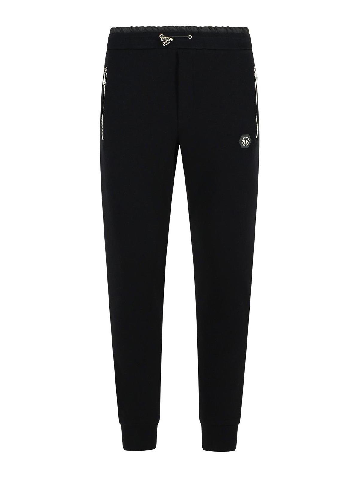 Jogger Black Cotton Pants SAECMJT2523PTE003N02 (PHILIPP PLEIN / パンツ ) | PHILIPP PLEIN (フィリップ プレイン)