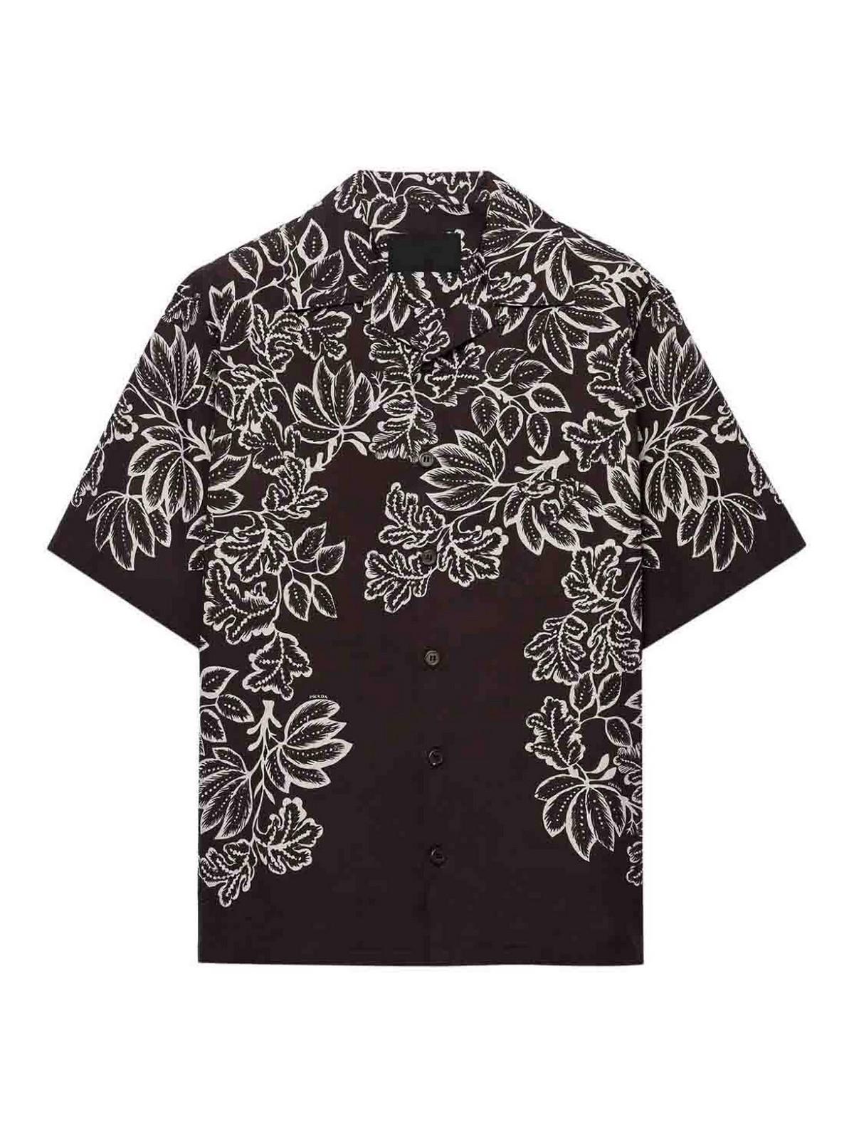 Short-Sleeved Printed Cotton Shirt UCS41416YNSUMOF0003 (Prada / シャツ・ブラウス ) | Prada (プラダ)