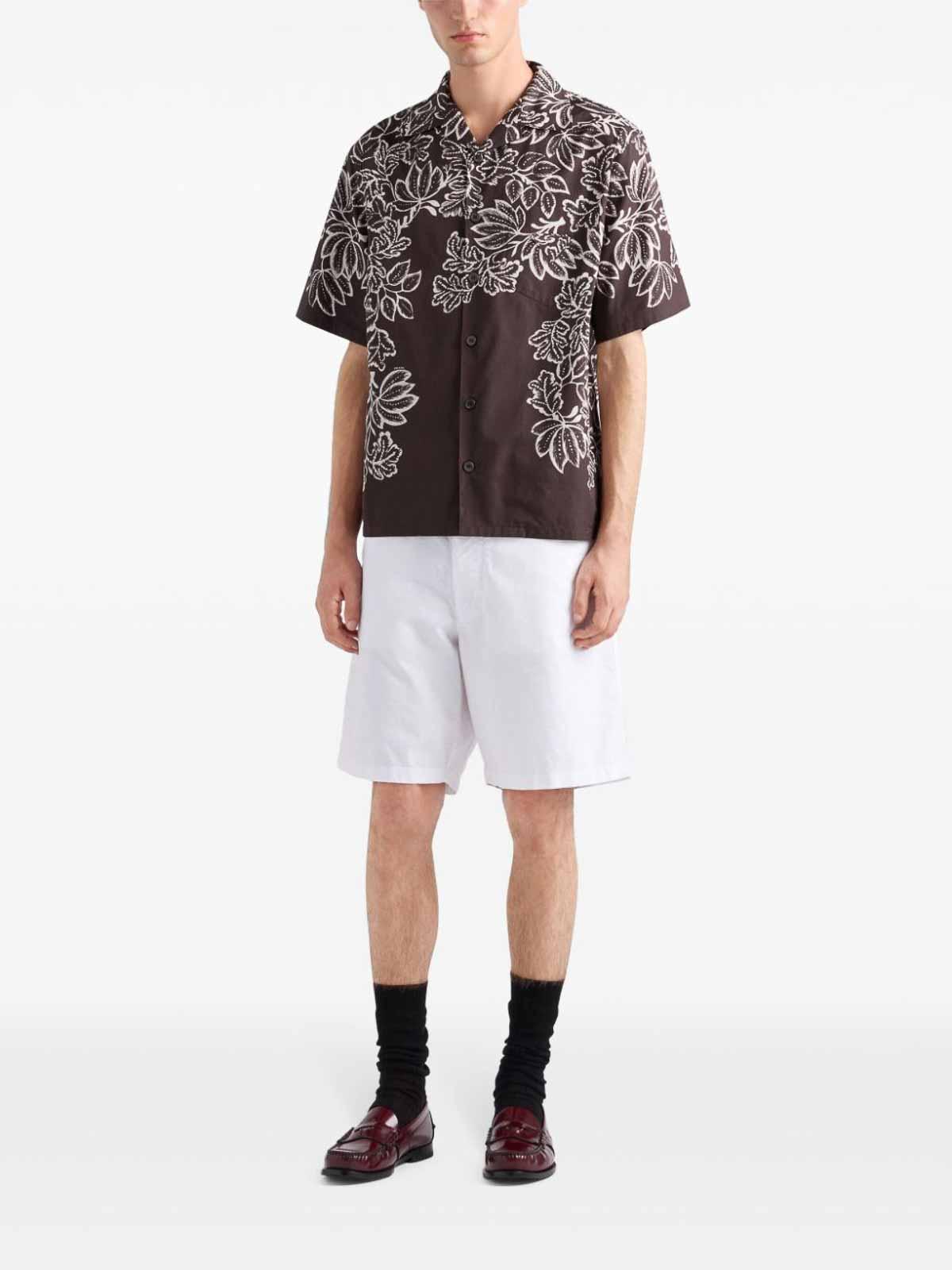 Short-Sleeved Printed Cotton Shirt UCS41416YNSUMOF0003 (Prada / シャツ・ブラウス ) | Prada (プラダ)(1)