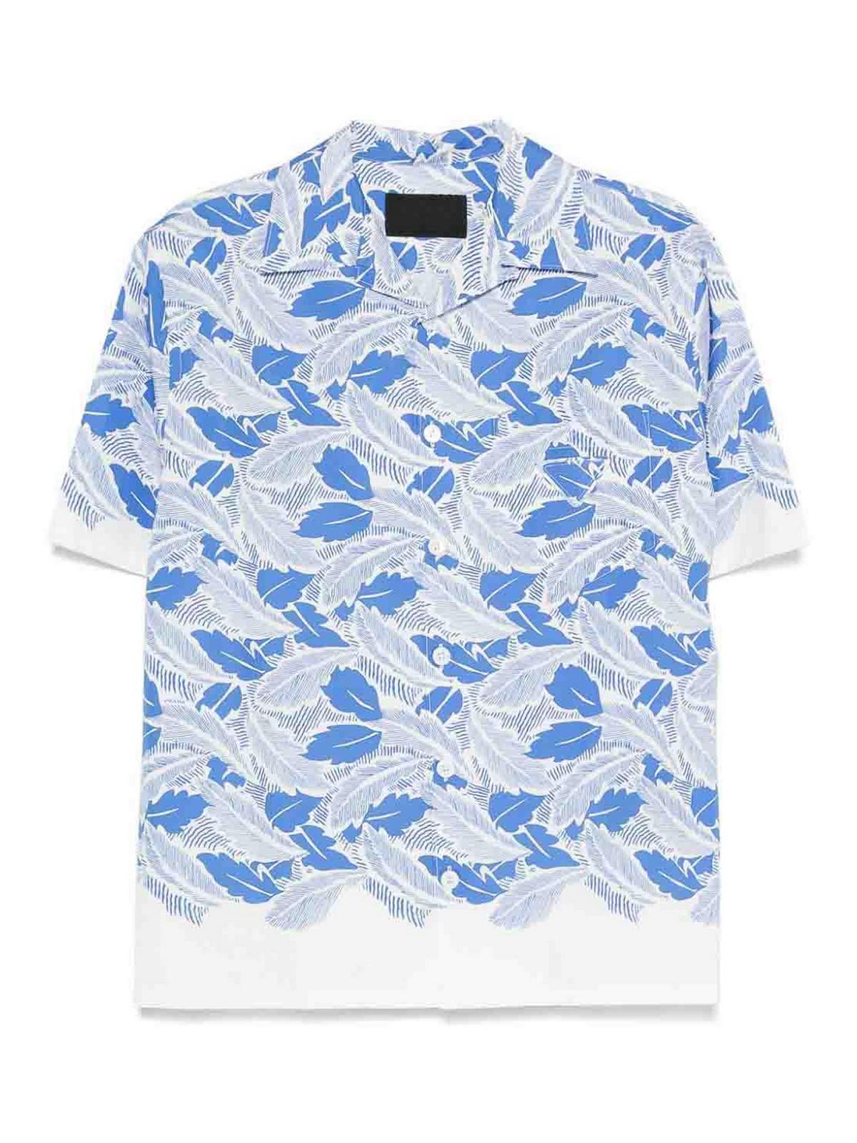 Short-Sleeved Printed Cotton Shirt UCS41416YLSUMOF0013 (Prada / シャツ・ブラウス ) | Prada (プラダ)