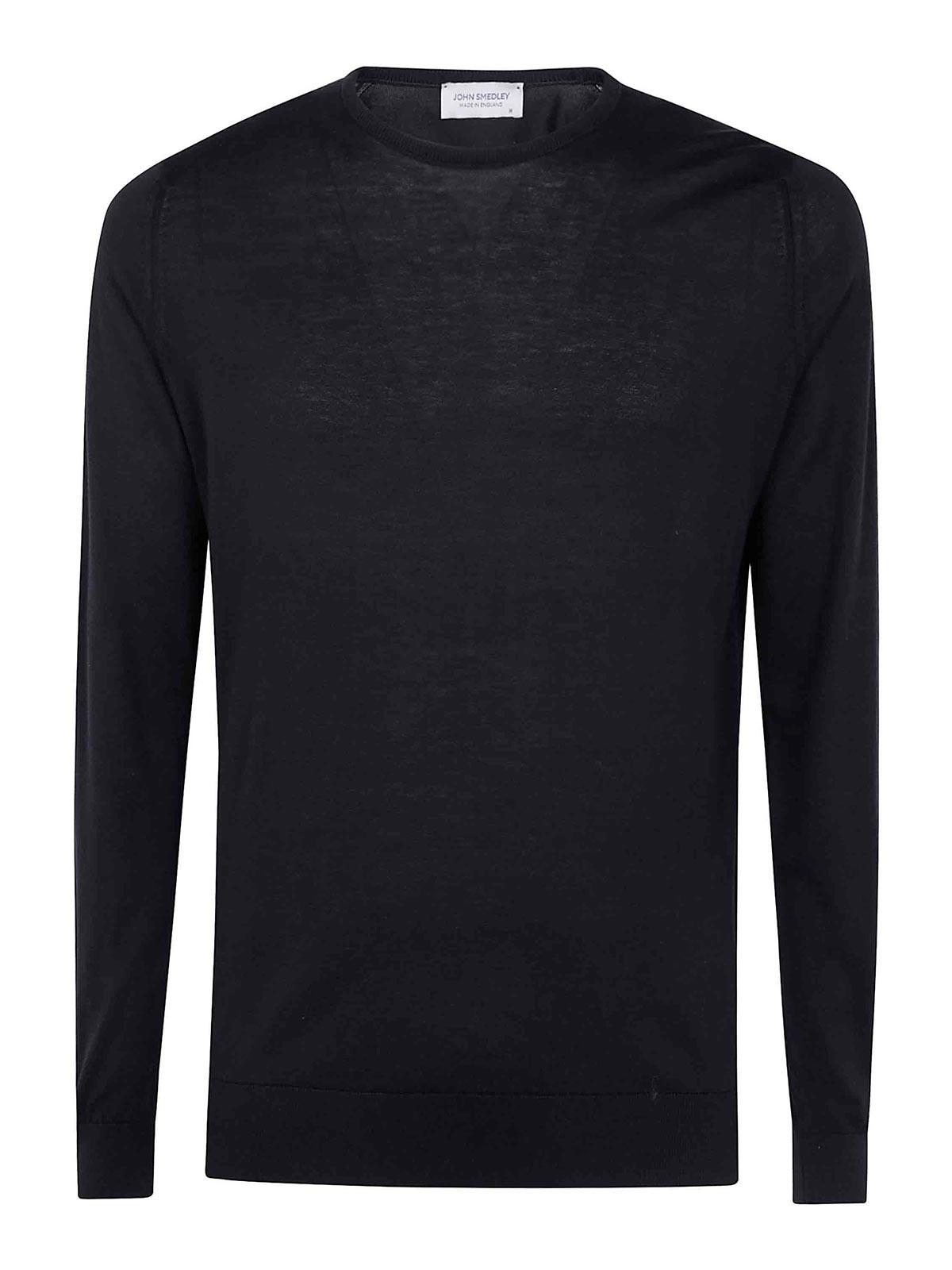 Hatfield Long Sleeves Crewneck Pullover HATFIELD096BLACK (JOHN SMEDLEY / ニット・セーター・カーディガン ) | JOHN SMEDLEY (ジョンスメドレー)