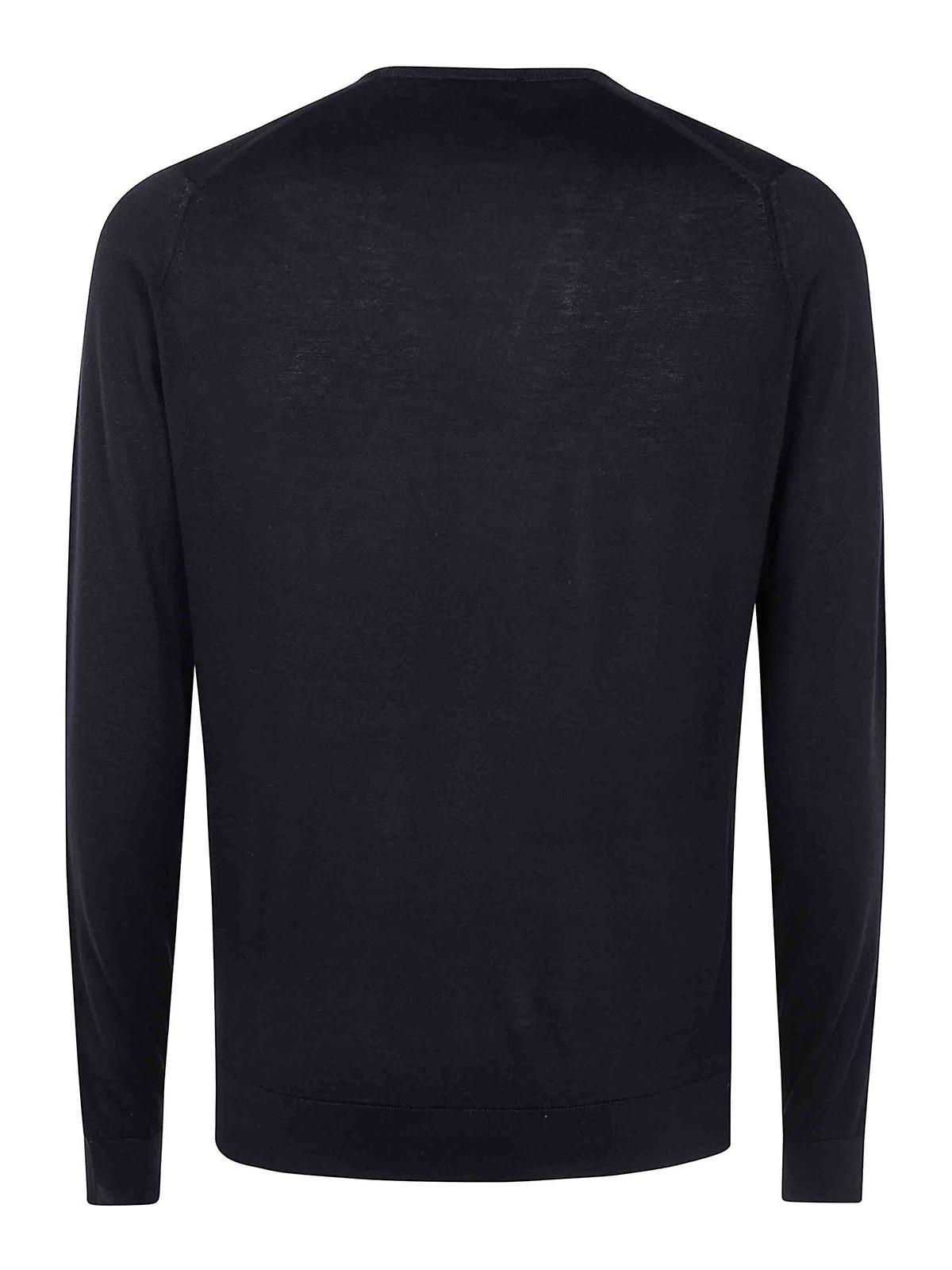 Hatfield Long Sleeves Crewneck Pullover HATFIELD096BLACK (JOHN SMEDLEY / ニット・セーター・カーディガン ) | JOHN SMEDLEY (ジョンスメドレー)(1)
