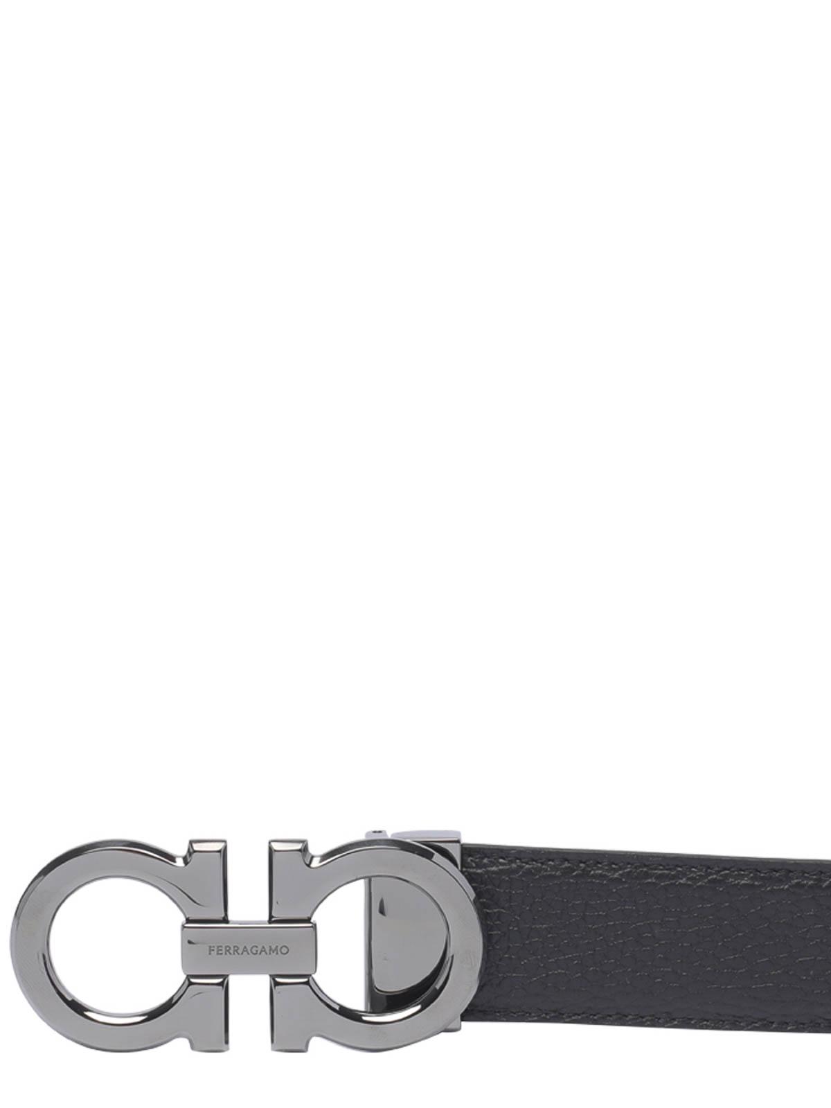 Brown And Black Reversible Gancini Belt 689134679710 (FERRAGAMO / ベルト・サスペンダー ) | FERRAGAMO (フェラガモ)(1)